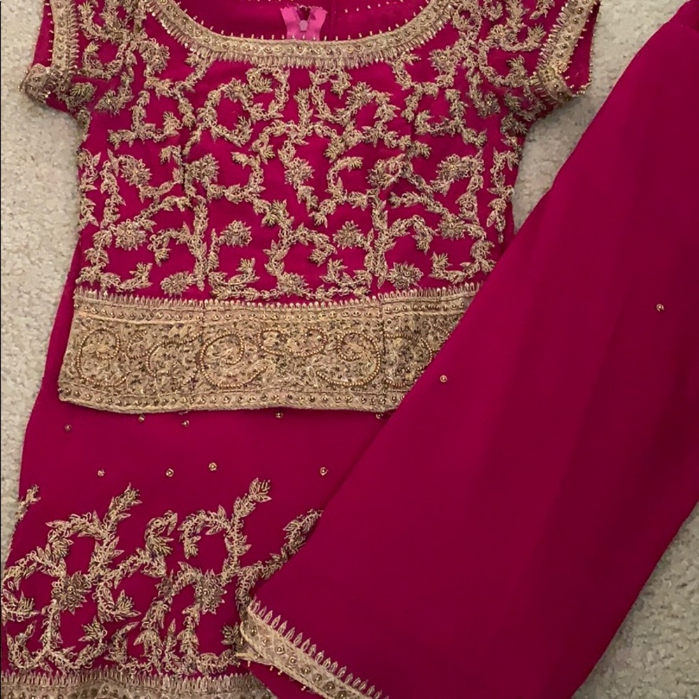 Hot pink Indian outfit